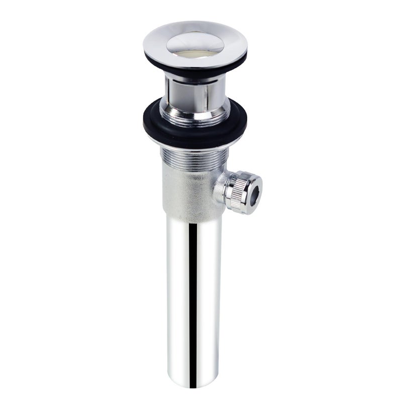 Purelux Bathroom Sink Drain Stopper Assembly with Lift Rod and Overflow, Chrome Finish - Image 2